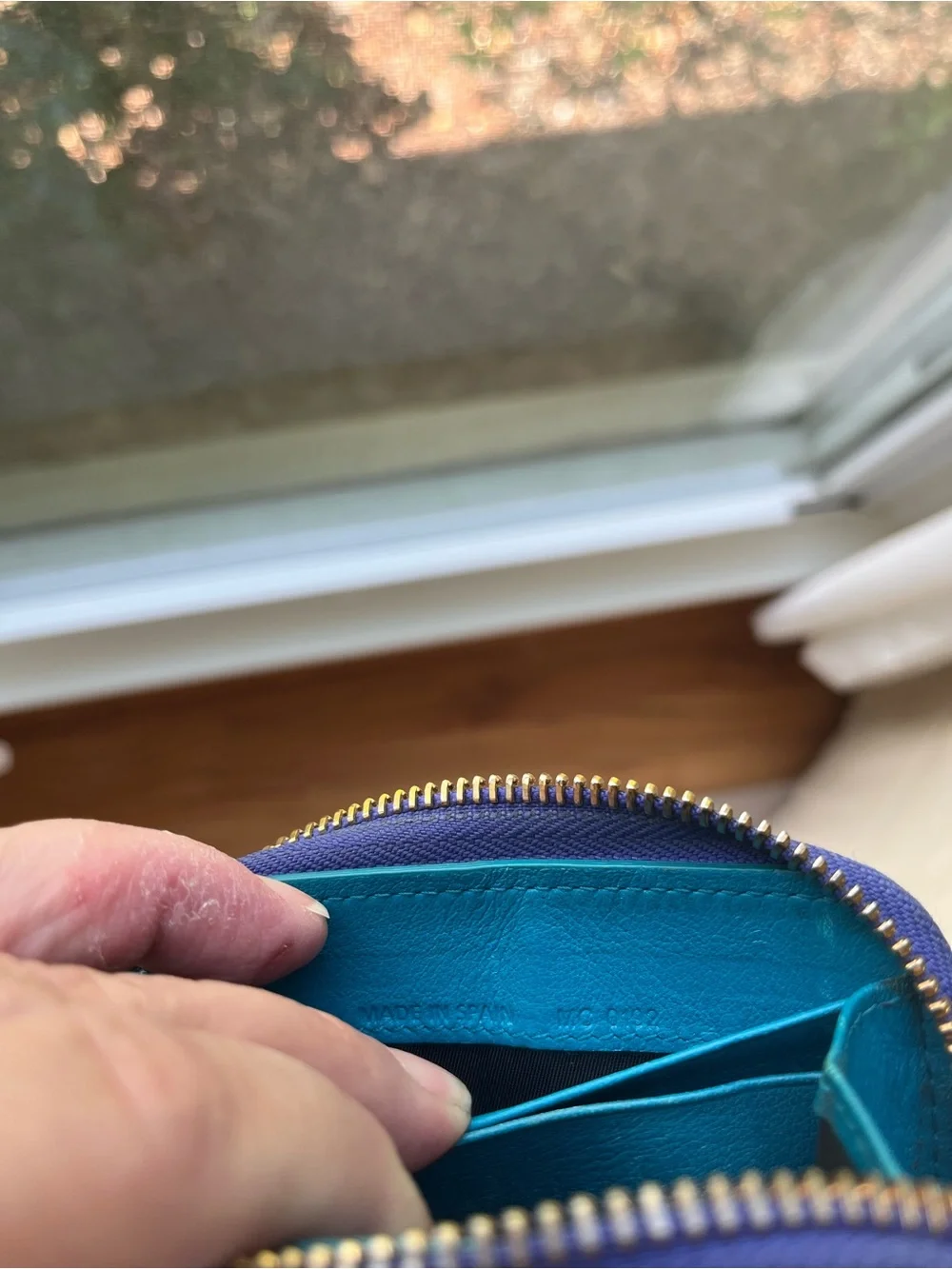 Dior Trotter small purple/teal Zip wallet